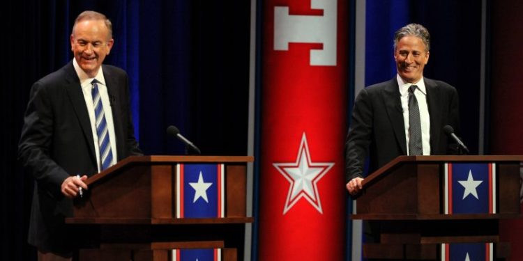 Old rivals Bill O’Reilly and Jon Stewart reunite to spar on ‘The Daily Show’