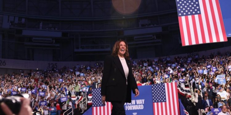 Building on debate momentum, Harris works to gain ground in redder areas