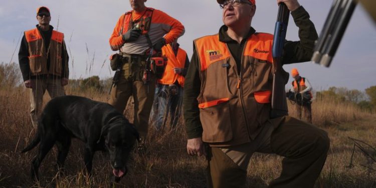 Pheasant hunts, football games: Walz makes his appeal to male voters