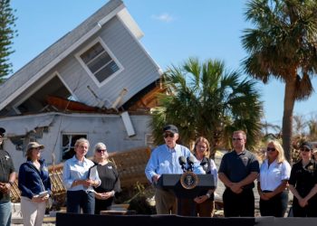 Harris and Biden, in storm-hit areas, seek to balance empathy and politics