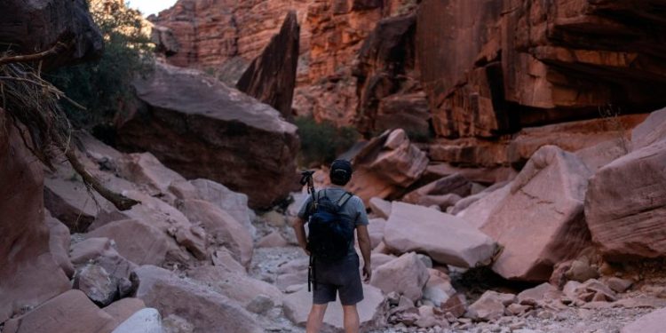 An Arizona Democrat descends into the Grand Canyon in search of votes