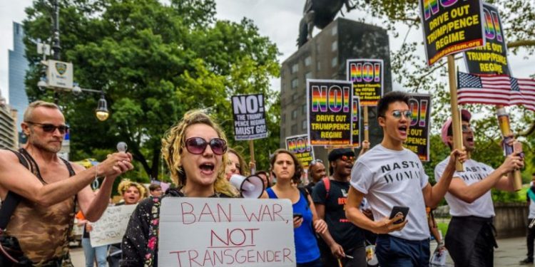 Transgender service members and rights groups file suit against Trump’s Pentagon directive