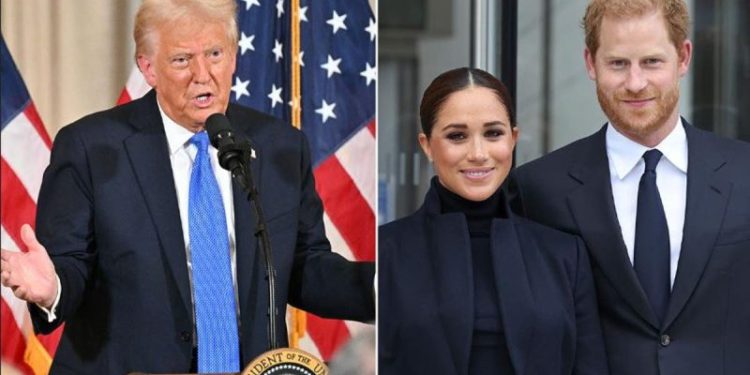 Trump doesn’t plan to deport Prince Harry, saying Meghan Markle is enough of a burden for the royal