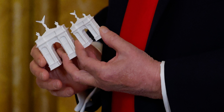 Trump reveals Arc de Triomphe-style monument for America’s 250th anniversary